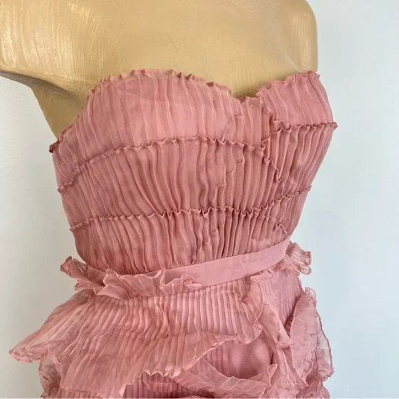 100% silk overlay bustier mini dress - Picture 2 of 13